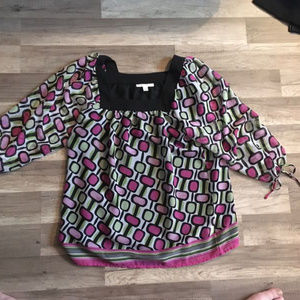 JM Collection Squared Neck Blouse sz 12